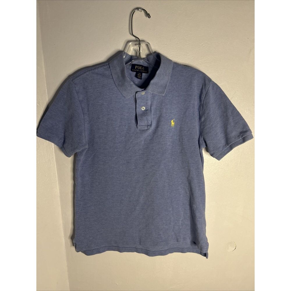 Polo Ralph Lauren Boys Blue‎ Polo Collar Shirt Size L 14-16 Short Sleeve